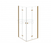 BESCO Kabina kwadratowa składana 90x90x195 Exo-H 90 Brushed Gold KEHZS-90-195